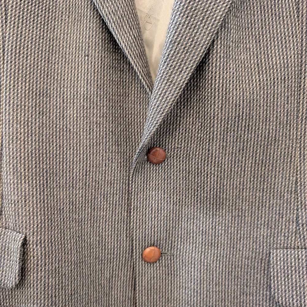 Vintage Valentino Sport Coat Jacket Tweed Wool Academia 44 46 Union Made USA